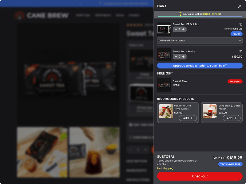 project product cart example